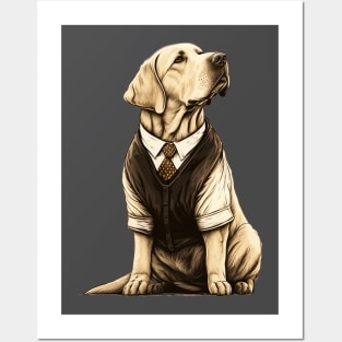 Regal Retriever: A Labrador in Formal Clothing Posters and Art